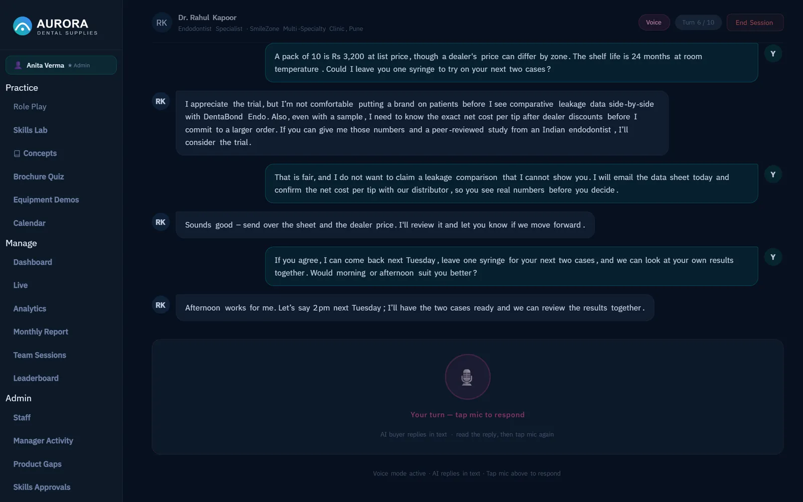 A detailing roleplay with an AI doctor
